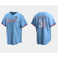 Texas Rangers #31 Max Scherzer Blue AmberGomez 2023 World Series Stitched Jersey
