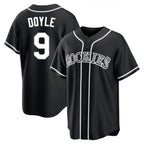 Colorado Rockies #9 Brenton Doyle Player Black AmberGomez Fashion Out Home Game Stitched Jerseys