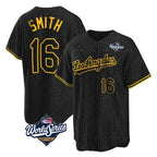 Los Angeles Dodgers #16 Will Smith Player Black AmberGomez World Series Snake Skin City Game Home Stitched Jerseys