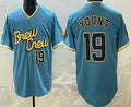 Milwaukee Brewers #19 Robin Yount Powder Blue AmberGomez Limited Jersey