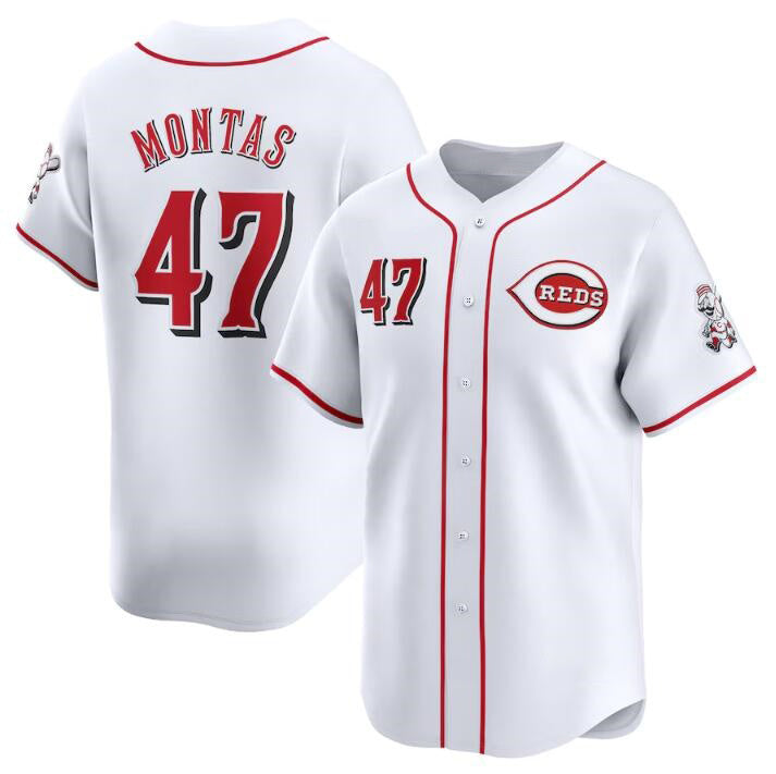 Cincinnati Reds #47 Frankie Montas White AmberGomez Home Limited Stitched Jersey