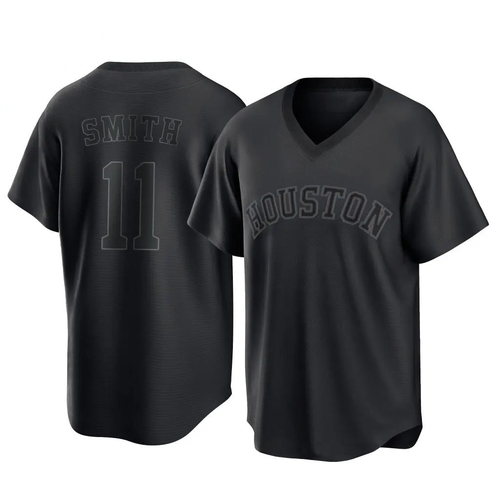 Houston Astros #11 Cam Smith Player Black AmberGomez Fashion T-shirt Home Game Stitched Jerseys