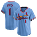 St. Louis Cardinals #1 Ozzie Smith Royal AmberGomez Throwback Cooperstown Limited Jersey