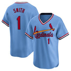 St. Louis Cardinals #1 Ozzie Smith Royal AmberGomez Throwback Cooperstown Limited Jersey