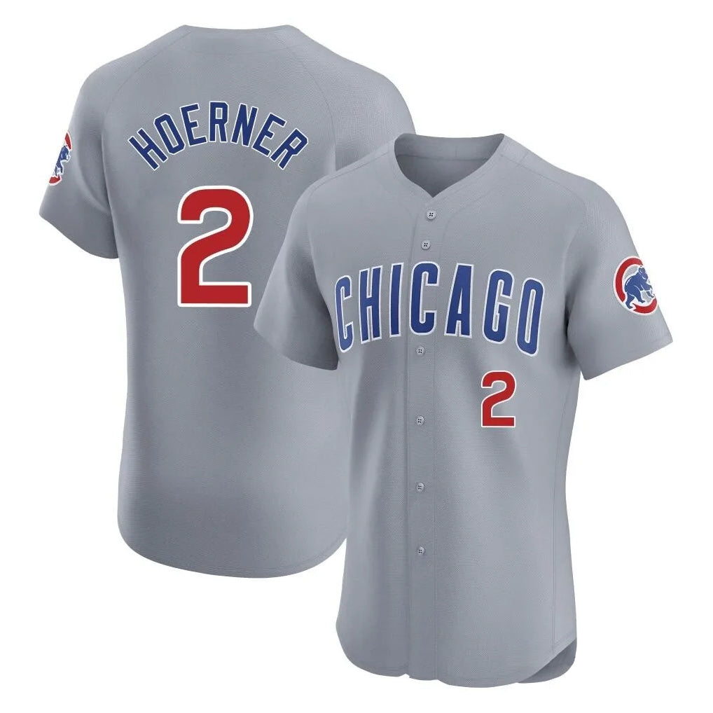 Chicago Cubs #2 Nico Hoerner Player Gray AmberGomez Road Limited Elite Home Stitched Jerseys