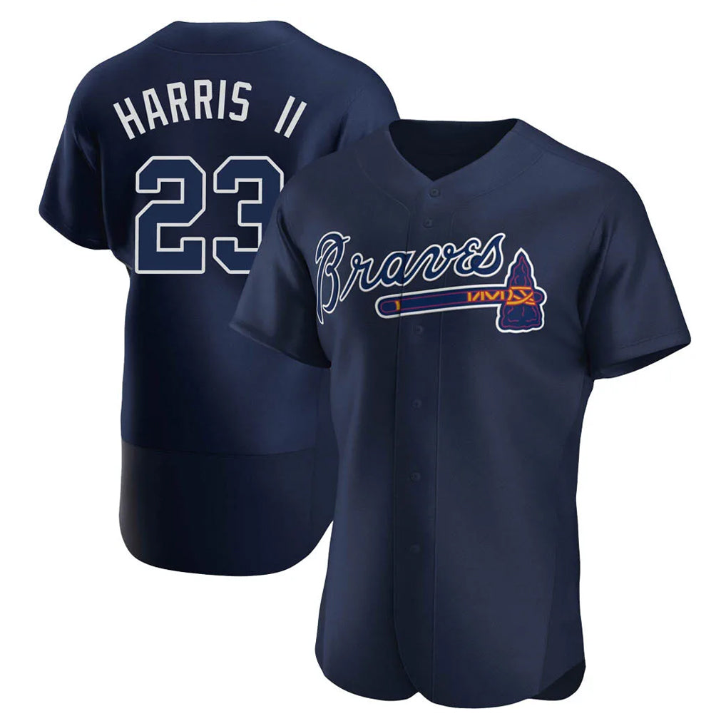 Atlanta Braves #23 Michael Harris II Player Navy AmberGomez Alternate Limited Elite Home Game Stitched Jerseys