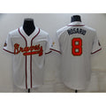 Atlanta Braves #8 Eddie Rosario 2022 White Gold AmberGomez World Series Champions Program Cool Base Stitched Jersey
