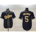 Los Angeles Dodgers #5 Freddie Freeman Black Gold AmberGomez 2024 World Series Champions Limited Stitched Jersey
