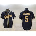 Los Angeles Dodgers #5 Freddie Freeman Black Gold AmberGomez 2024 World Series Champions Limited Stitched Jersey