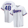 Texas Rangers #48 Jacob deGrom White AmberGomez Home Replica Player Jersey