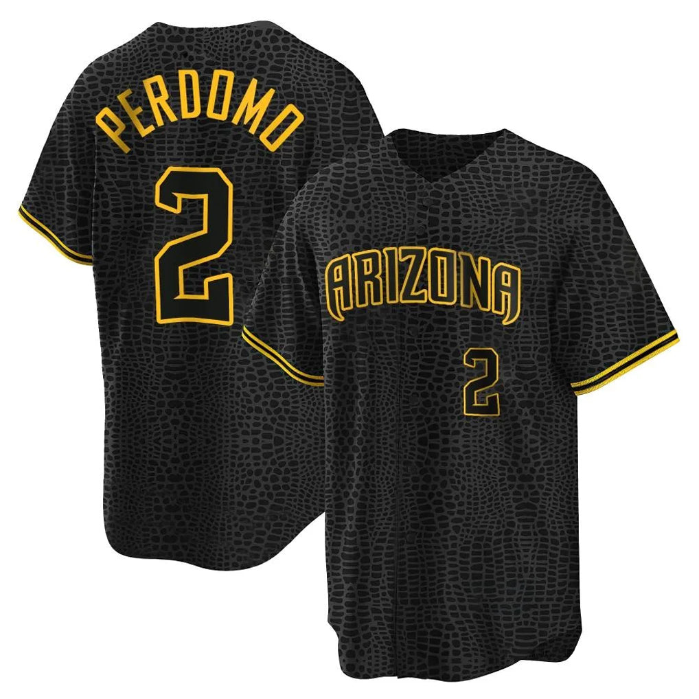 Arizona Diamondbacks #2 Geraldo Perdomo Player Black AmberGomez Snake Skin City Home Game Stitched Jerseys