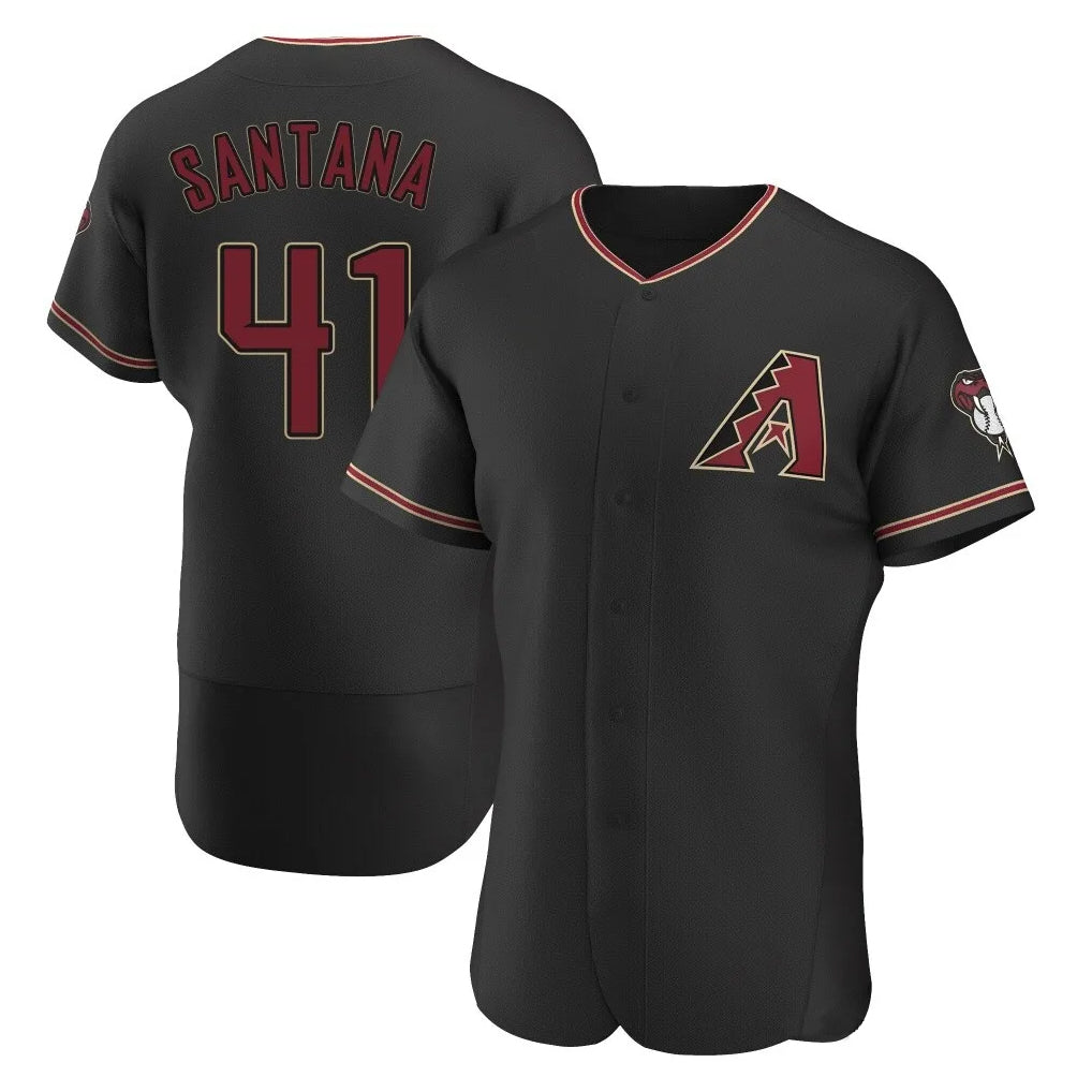 Arizona Diamondbacks #41 Carlos Santana Player Black AmberGomez Limited Elite Home Game Stitched Jerseys