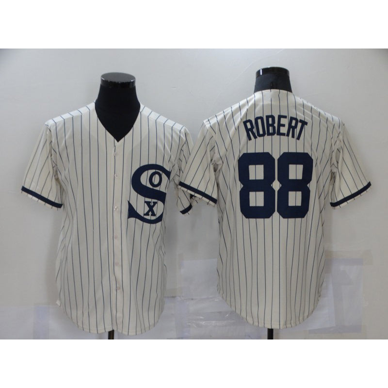 Chicago White Sox #88 Luis Robert 2021 Cream Navy AmberGomez Field of Dreams Name Flex Base Stitched Jersey
