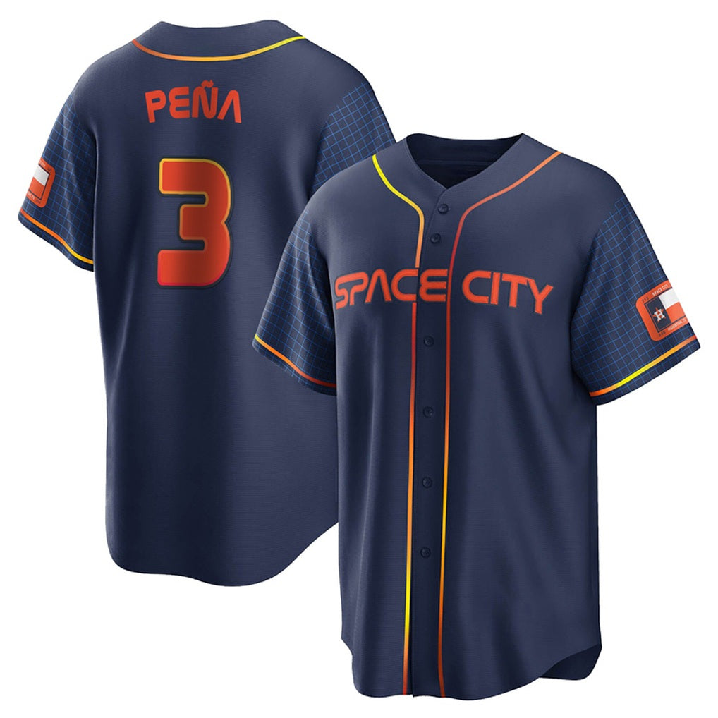 Houston Astros #3 Jeremy Pena Player Navy AmberGomez City Connect Home Game Stitched Jerseys