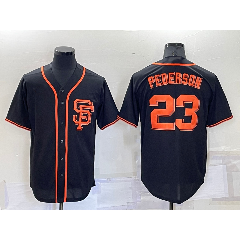 San Francisco Giants #23 Joc Pederson Black AmberGomez Alternate Jersey