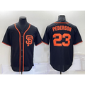 San Francisco Giants #23 Joc Pederson Black AmberGomez Alternate Jersey
