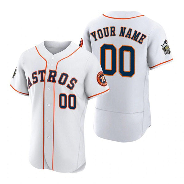 Custom Houston Astros Active Player White AmberGomez 2022 World Series Flex Base Stitched Jersey 2