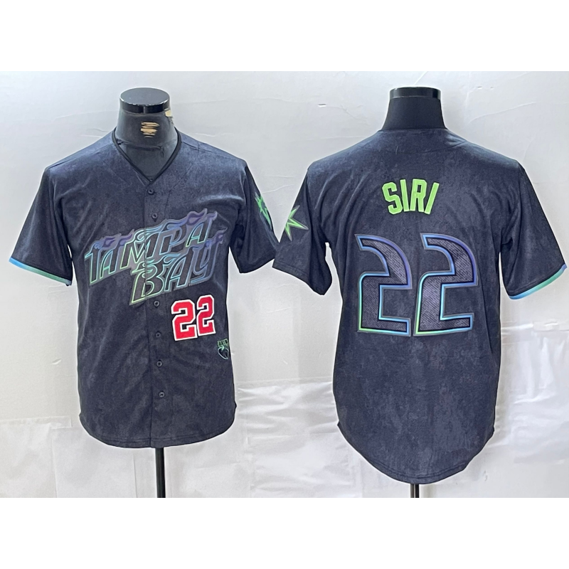 Tampa Bay Rays #22 Jose Siri Number Charcoal AmberGomez 2024 City Connect Limited Stitched Jerseys