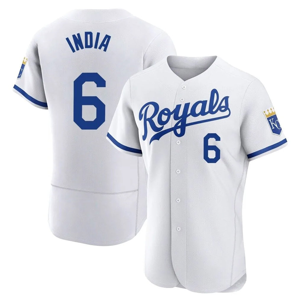 Kansas City Royals #6 Jonathan India Player White AmberGomez Limited Elite Home Game Stitched Jerseys