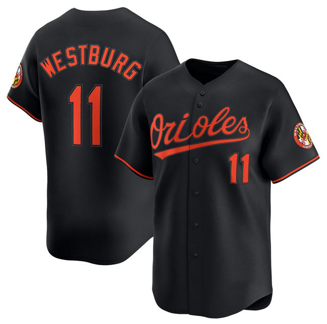 Baltimore Orioles #11 Jordan Westburg Black AmberGomez 2025 Alternate Limited Cool Base Stitched Jersey