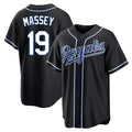 Kansas City Royals #19 Michael Massey Player Black AmberGomez Carbon Fashion Home Game Stitched Jerseys