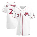 Cincinnati Reds #2 Nick Castellanos White AmberGomez 2021 Home Player Jersey