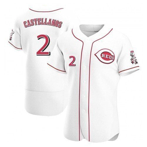 Cincinnati Reds #2 Nick Castellanos White AmberGomez 2021 Home Player Jersey
