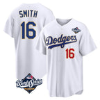 Los Angeles Dodgers #16 Will Smith Player Gold White AmberGomez World Series 2026 Collection Stadium Limited Stitched Jerseys