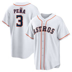 Houston Astros #3 Jeremy Pe?a White AmberGomez Home Replica Jersey