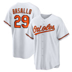 Baltimore Orioles #29 Samuel Basallo White AmberGomez Replica Player Jersey