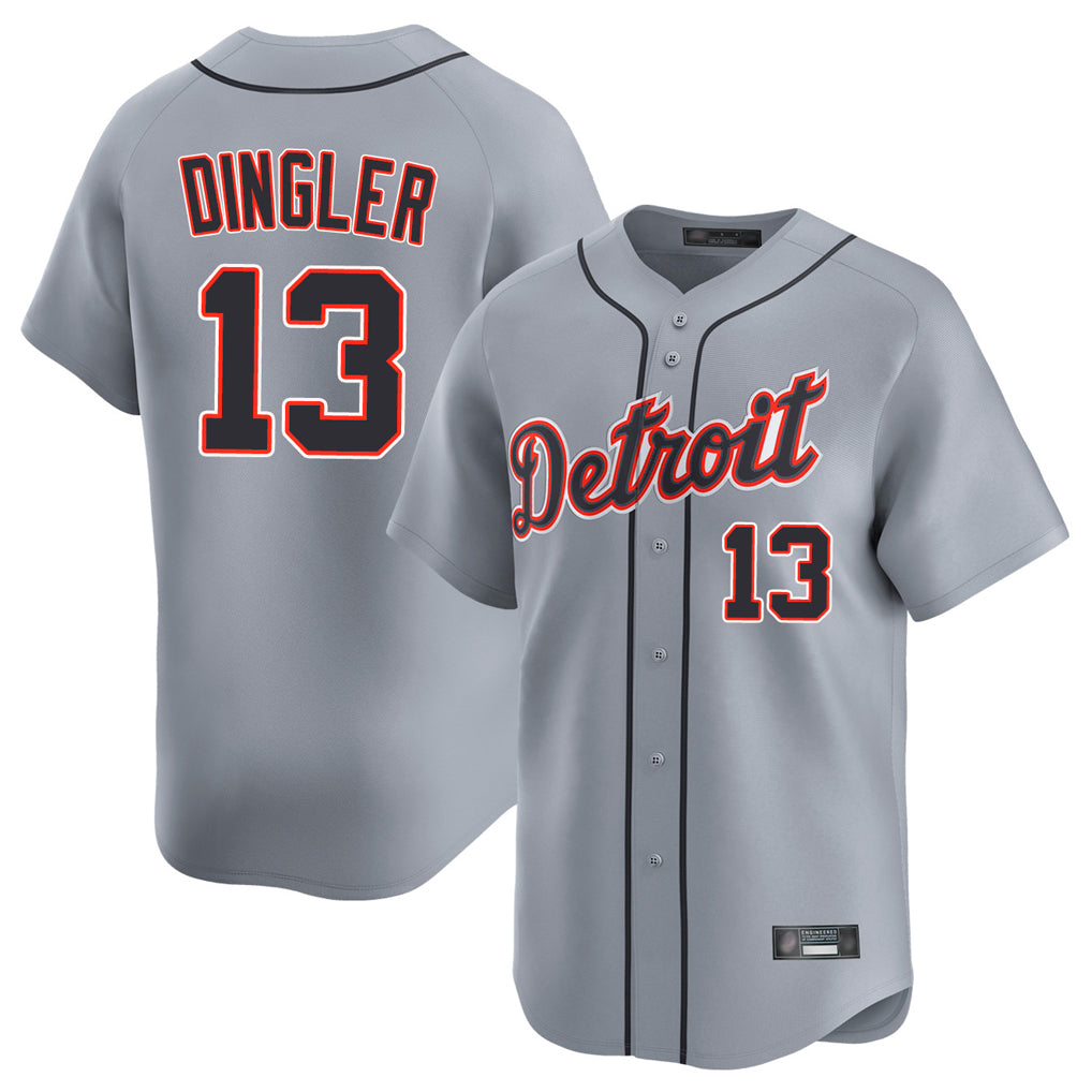 Detroit Tigers #13 Dillon Dingler Player Gray AmberGomez Home Limited Stitched Jerseys