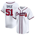 Atlanta Braves #51 Chris Sale White AmberGomez Home Limited Player Jersey