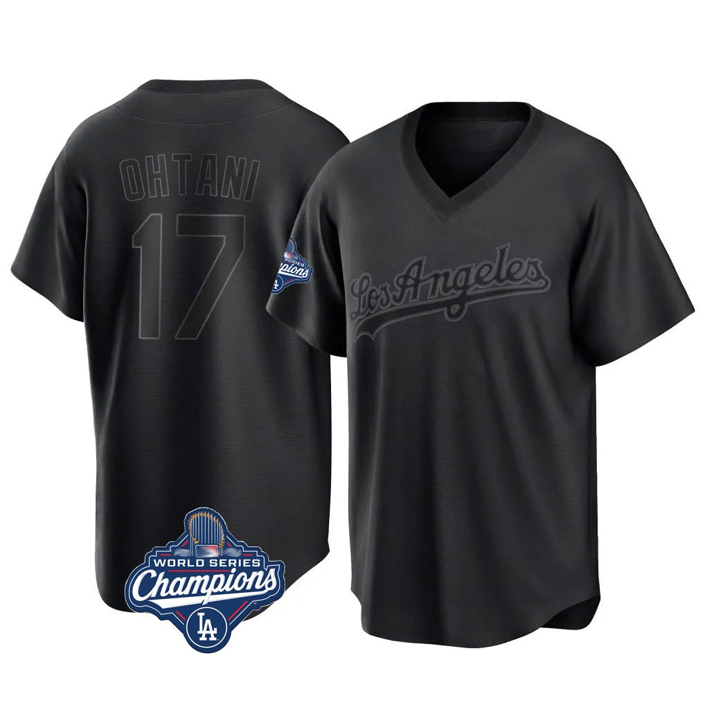 Los Angeles Dodgers #17 Shohei Ohtani Player Black AmberGomez World Series Meet Pitch Fashion T-shirt Stitched Jerseys
