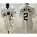 Milwaukee Brewers #2 Brice Turang White AmberGomez Limited Jersey