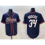 Detroit Tigers #34 Jake Rogers Navy AmberGomez With Patch Cool Base Stitched Jersey