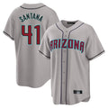 Arizona Diamondbacks #41 Carlos Santana Player Gray AmberGomez Road Home Game Stitched Jerseys