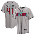 Arizona Diamondbacks #41 Carlos Santana Player Gray AmberGomez Road Home Game Stitched Jerseys