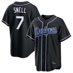 Los Angeles Dodgers #7 Blake Snell Player Black AmberGomez Carbon Limited Home Stitched Jerseys