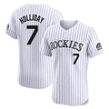 Colorado Rockies #7 Matt Holliday Player White AmberGomez Limited Elite Home Stitched Jerseys