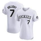 Colorado Rockies #7 Matt Holliday Player White AmberGomez Limited Elite Home Stitched Jerseys