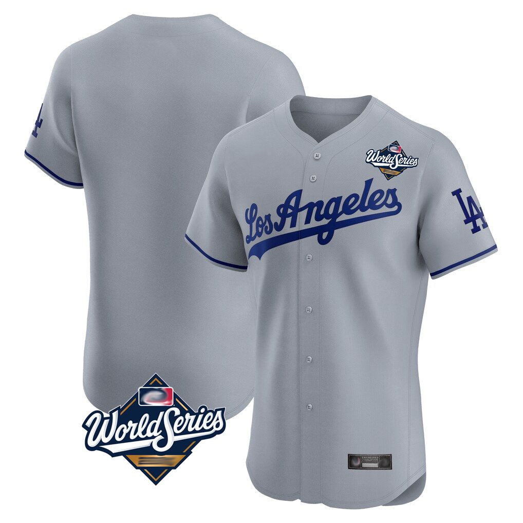Los Angeles Dodgers Blank Player Gray AmberGomez Limited Elite Home World Series Stitched Jerseys