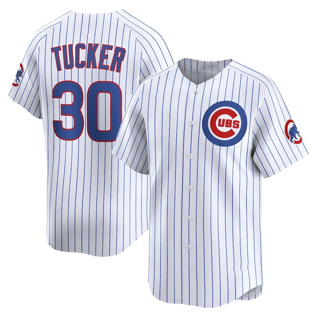 Chicago Cubs #30 Kyle Tucker White AmberGomez Home Limited Player Jersey