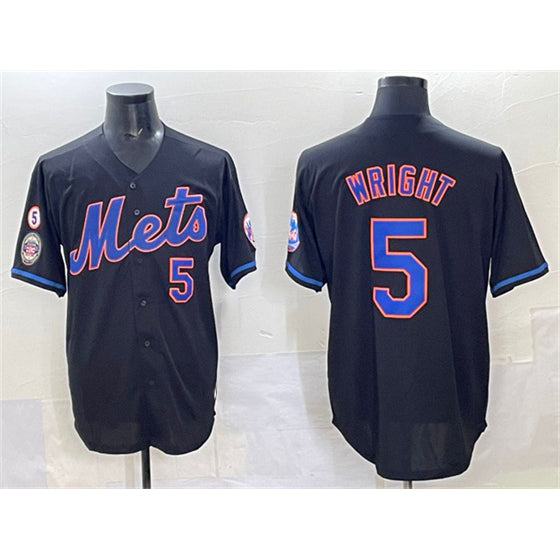 New York Mets #5 David Wright Black AmberGomez With Patch Limited Stitched Jersey