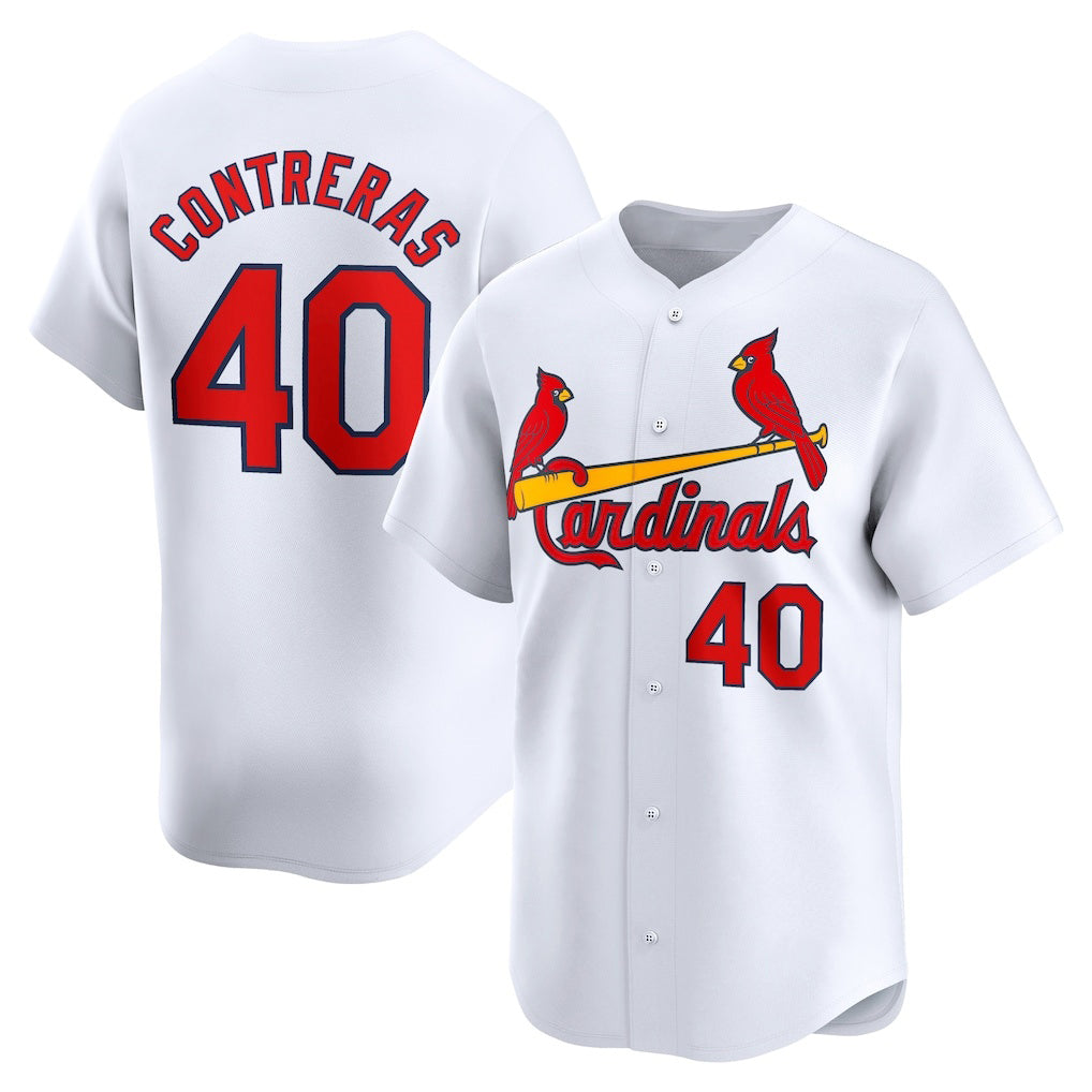 St. Louis Cardinals #40 Willson Contreras White AmberGomez Home Limited Player Jersey