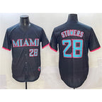 Miami Marlins #28 Kyle Stowers Black AmberGomez 2025 City Connect Limited Stitched Jersey
