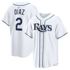 Tampa Bay Rays #2 Yandy D¨ªaz White AmberGomez Home Replica Jersey