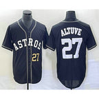 Houston Astros #27 Jose Altuve Number Black AmberGomez Cool Base Stitched Jersey