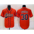 Houston Astros #30 Kyle Tucker Orange AmberGomez With Patch Cool Base Stitched Jersey