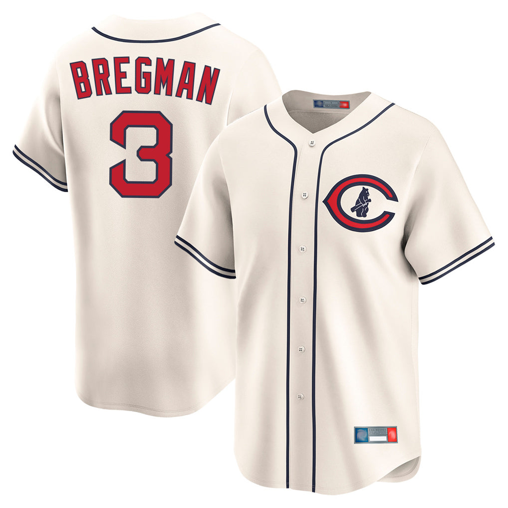 Chicago Cubs #3 Alex Bregman Player Cream AmberGomez Field of Dreams Limited Home Game Stitched Jerseys