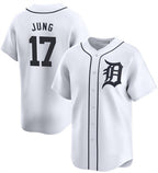 Detroit Tigers #17 Jace Jung White AmberGomez 2024 Home Limited Stitched Jersey